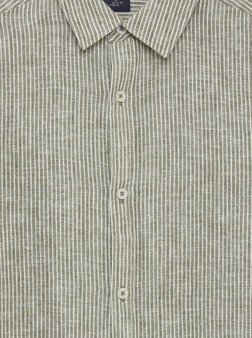 Camicia a righe con lino - Kiabi