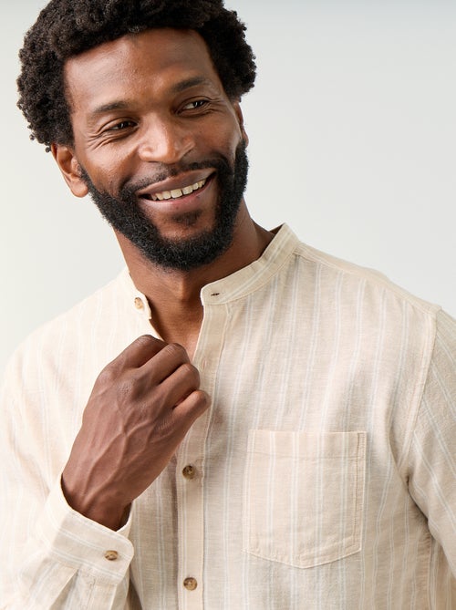 Camicia a righe con maniche lunghe arrotolabili - Kiabi Camicia a righe con maniche lunghe arrotolabili - Kiabi