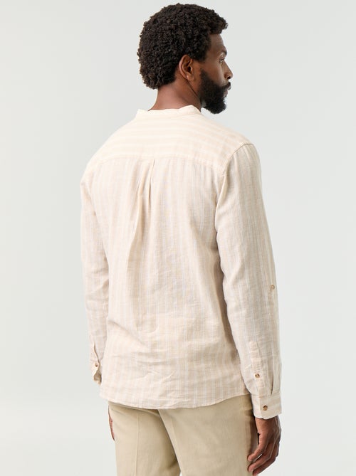 Camicia a righe con maniche lunghe arrotolabili - Kiabi Camicia a righe con maniche lunghe arrotolabili - Kiabi