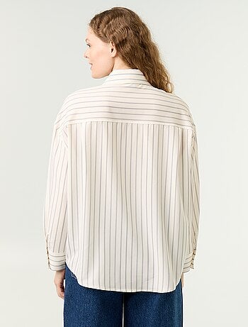 Camicia a righe con taschino sul petto + cravatta coordinata - 2 pezzi