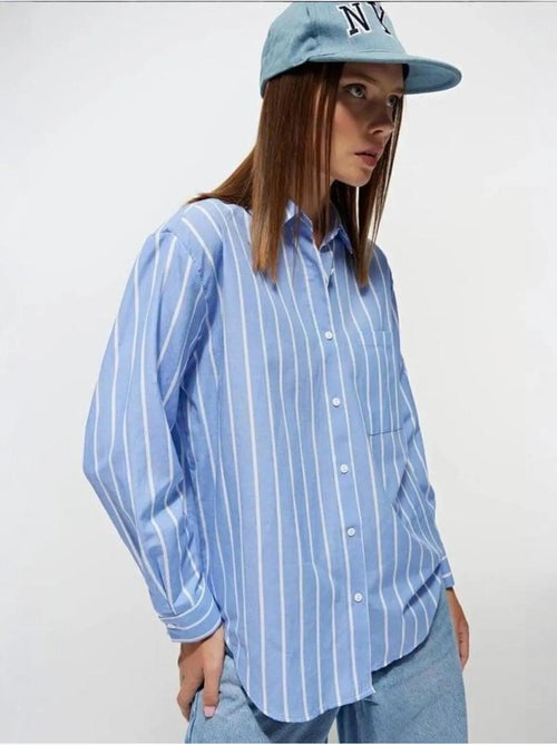 Camicia a righe dalla vestibilità relaxed mixray - Kiabi Camicia a righe dalla vestibilità relaxed mixray - Kiabi