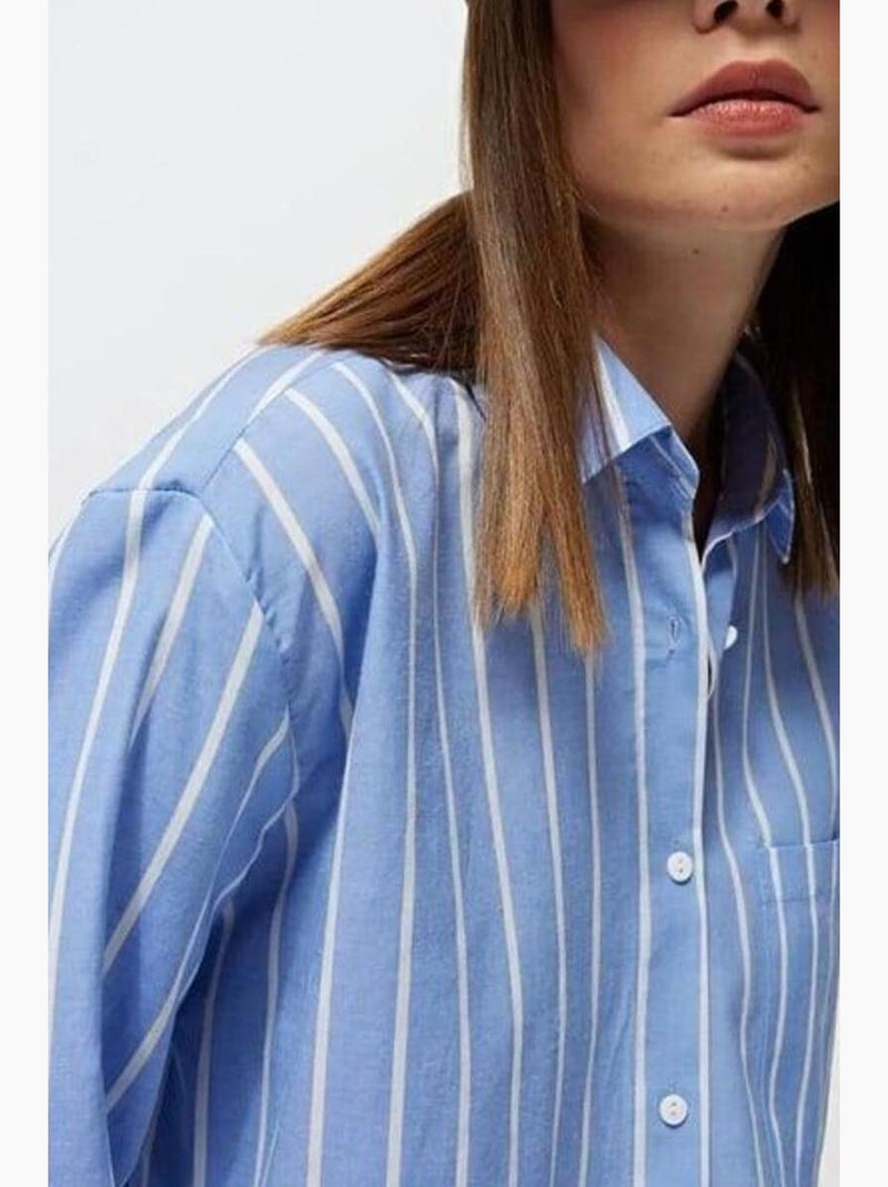 Camicia a righe dalla vestibilità relaxed mixray Blu chiaro - Kiabi