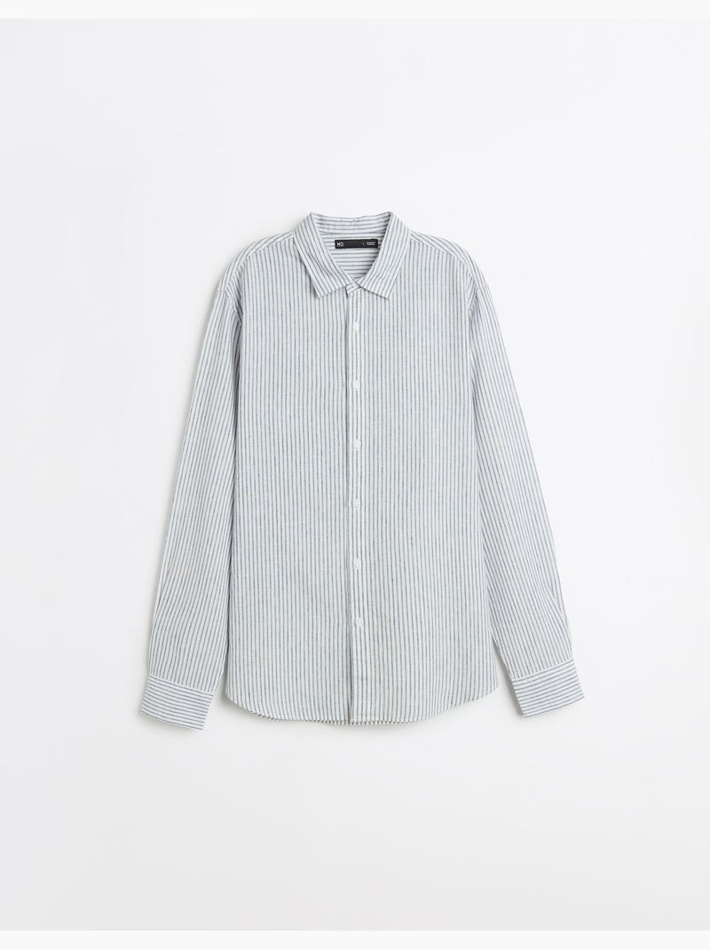 Camicia a righe di lino, MO Fashion Bianco - Kiabi