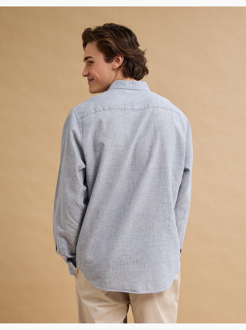 Camicia a righe di lino, MO Fashion Blu - Kiabi