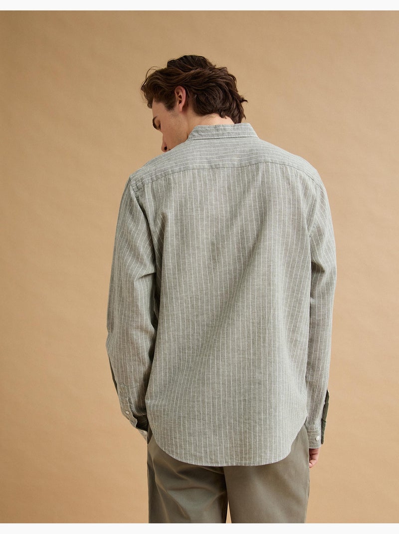 Camicia a righe di lino, MO Fashion Verde - Kiabi