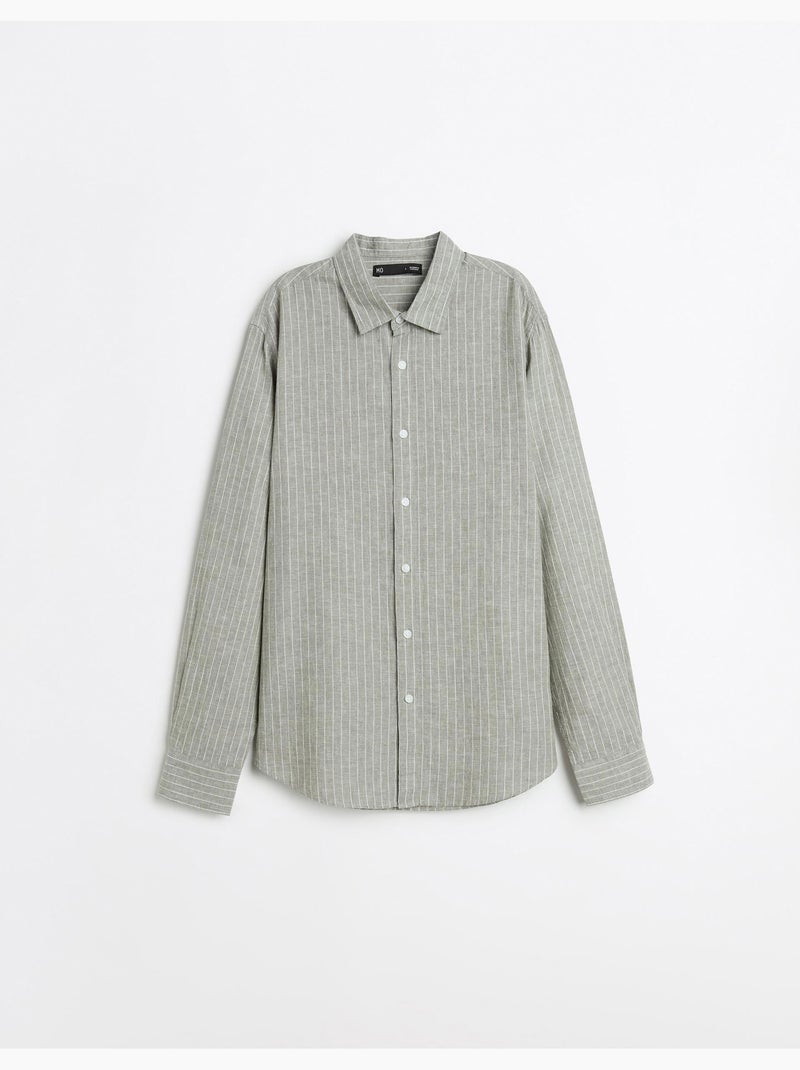 Camicia a righe di lino, MO Fashion Verde - Kiabi