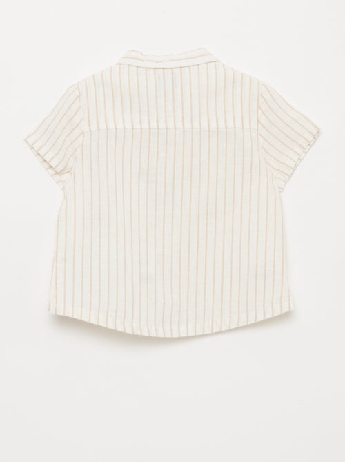 Camicia a righe e con motivo a maniche corte - Kiabi Camicia a righe e con motivo a maniche corte - Kiabi