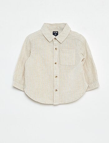 Camicia a righe in chambray