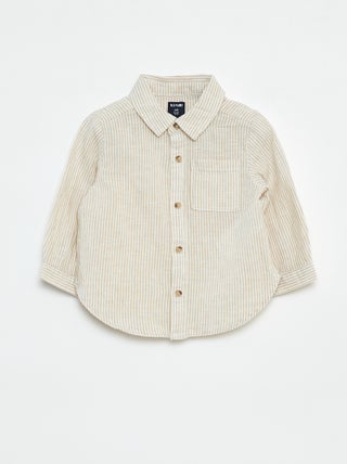 Camicia a righe in chambray