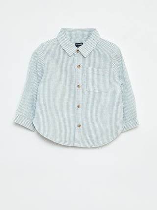Camicia a righe in chambray