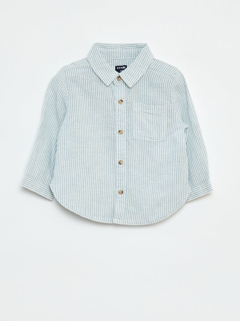 Camicia a righe in chambray Blu - Kiabi