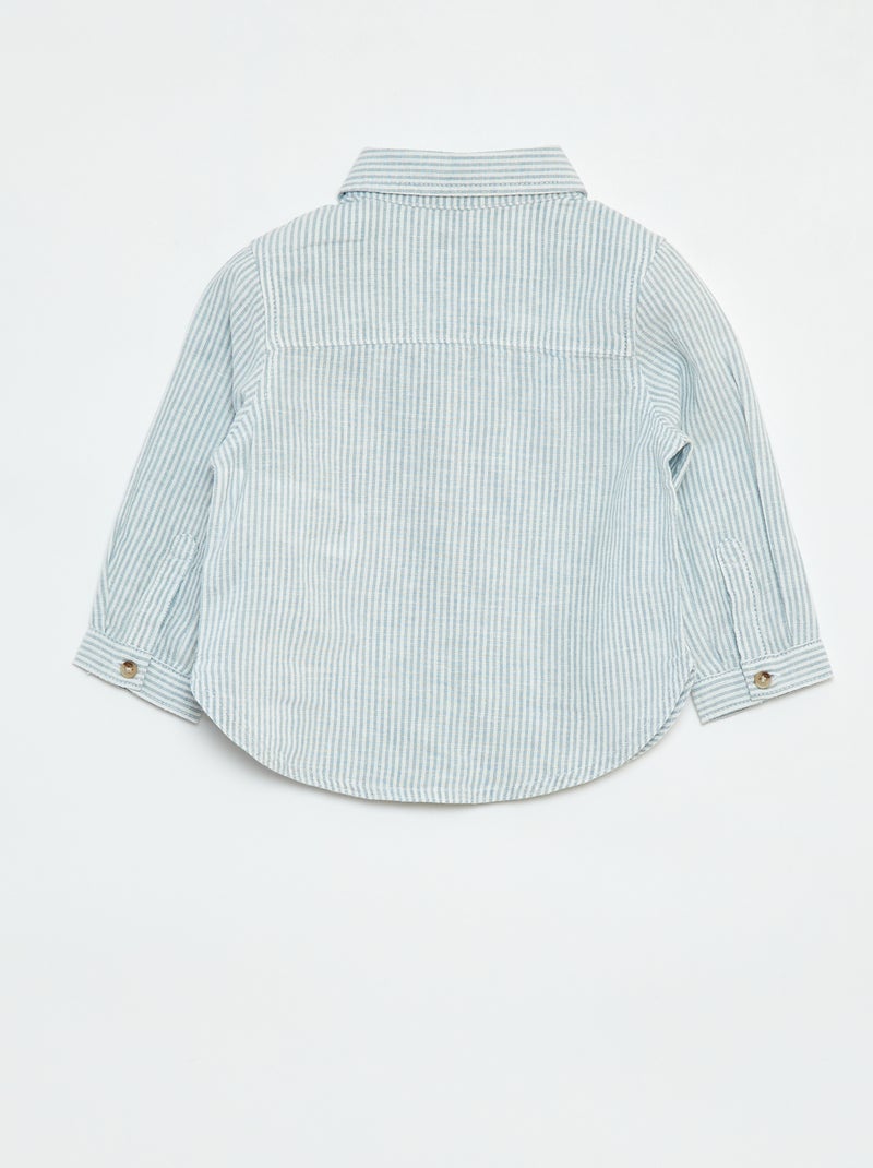 Camicia a righe in chambray Blu - Kiabi