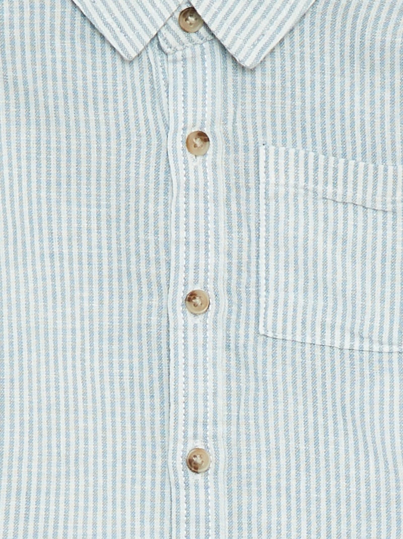 Camicia a righe in chambray Blu - Kiabi