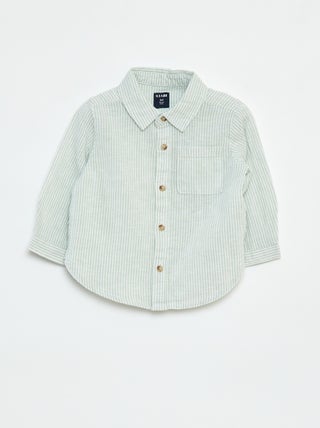 Camicia a righe in chambray