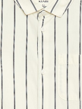 Camicia a righe in cotone con taschino sul petto