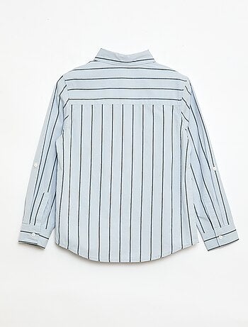 Camicia a righe in cotone con taschino sul petto