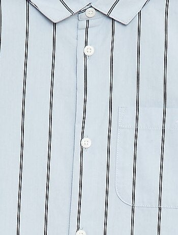 Camicia a righe in cotone con taschino sul petto