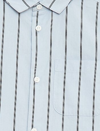 Camicia a righe in cotone con taschino sul petto