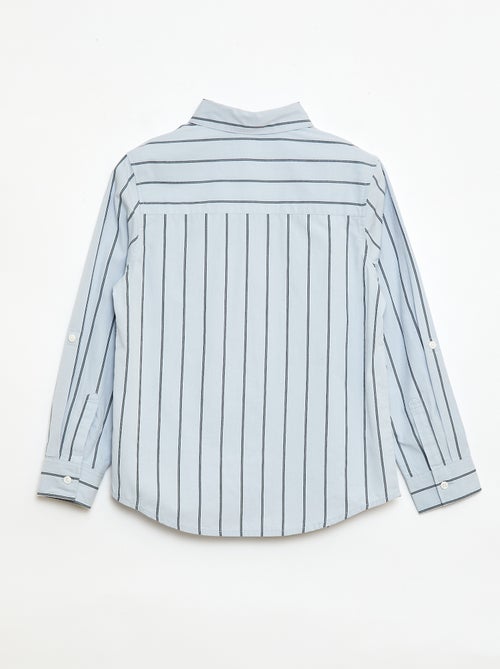 Camicia a righe in cotone con taschino sul petto - Kiabi
