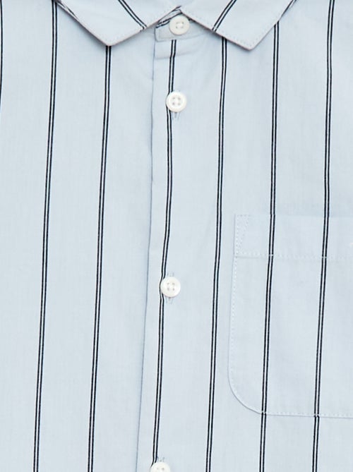 Camicia a righe in cotone con taschino sul petto - Kiabi