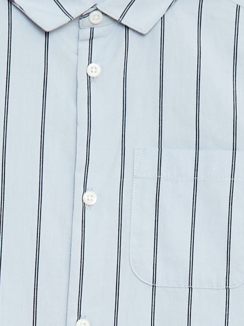 Camicia a righe in cotone con taschino sul petto - Kiabi