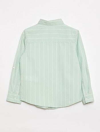 Camicia a righe in cotone con taschino sul petto