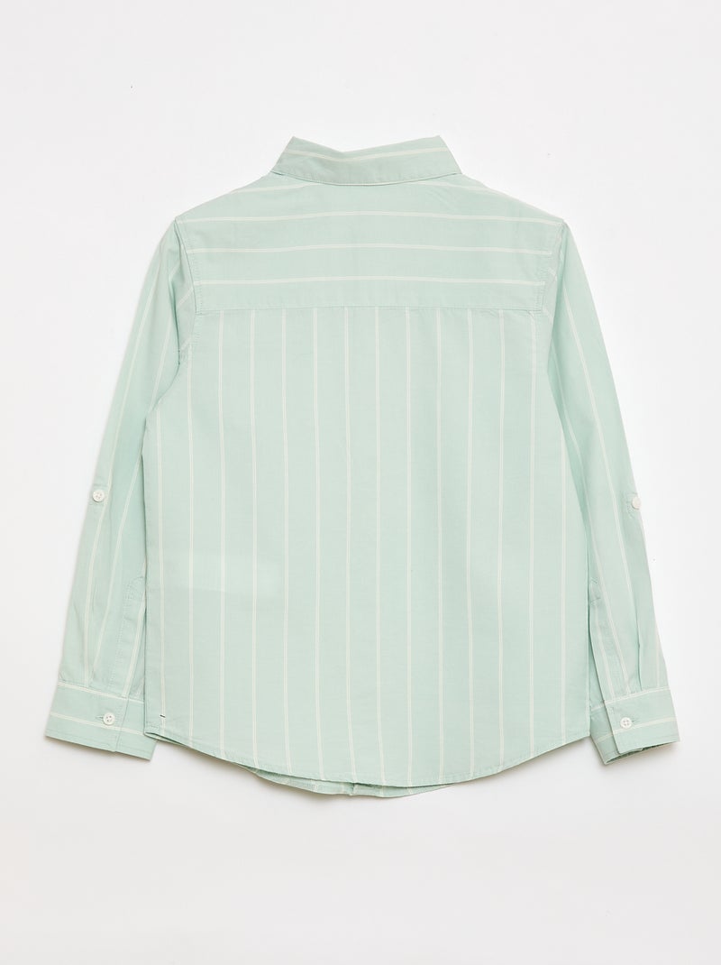 Camicia a righe in cotone con taschino sul petto Blu - Kiabi