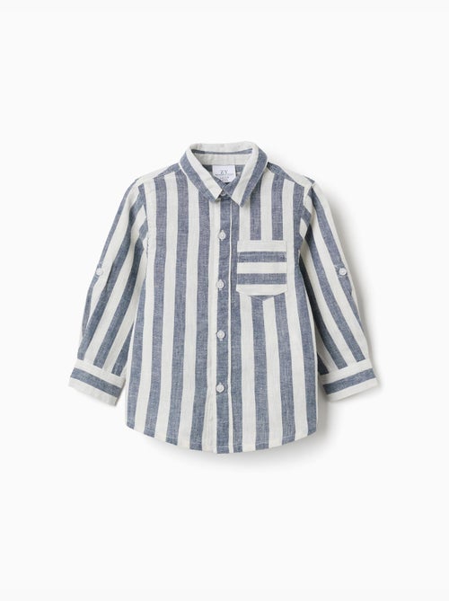 Camicia a righe in cotone e lino You&Me - Kiabi