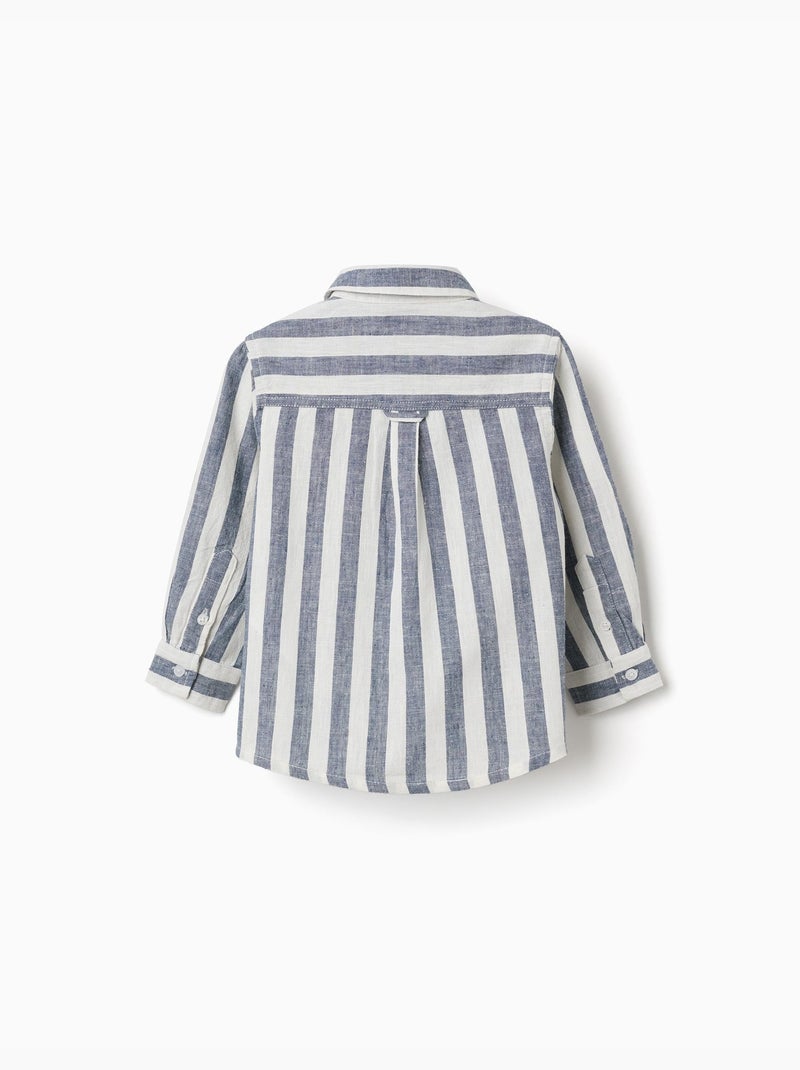 Camicia a righe in cotone e lino You&Me Beige chiaro - Kiabi