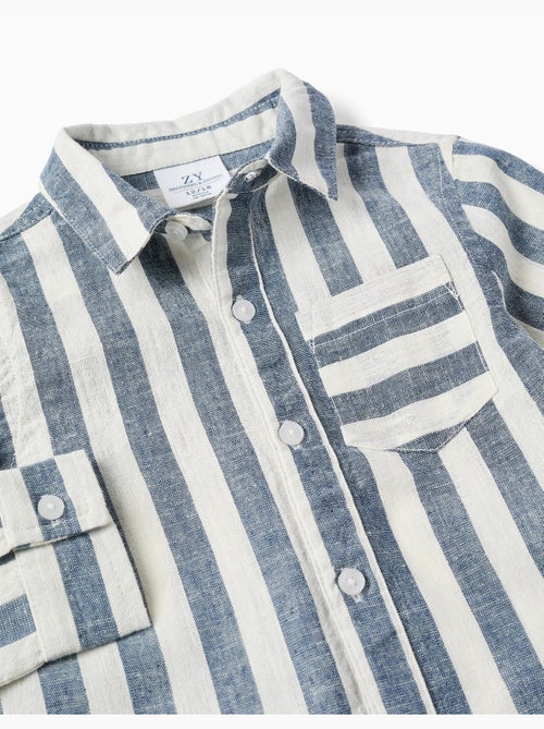 Camicia a righe in cotone e lino You&Me - Kiabi