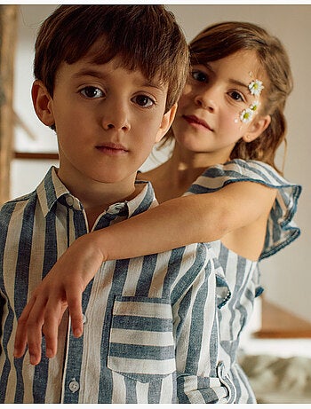 Camicia a righe in cotone e lino You&Me