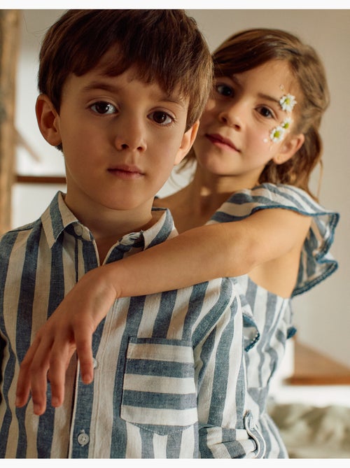 Camicia a righe in cotone e lino You&Me - Kiabi