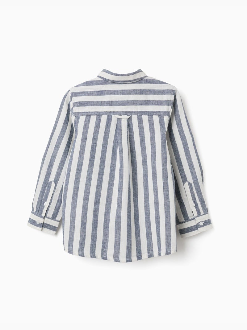 Camicia a righe in cotone e lino You&Me Beige chiaro - Kiabi