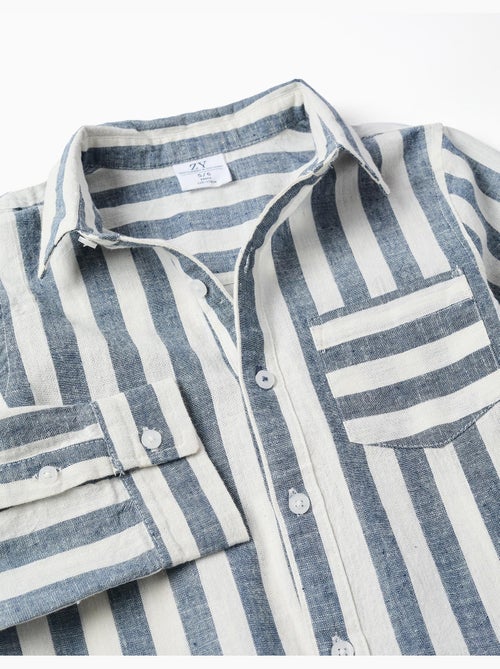 Camicia a righe in cotone e lino You&Me - Kiabi