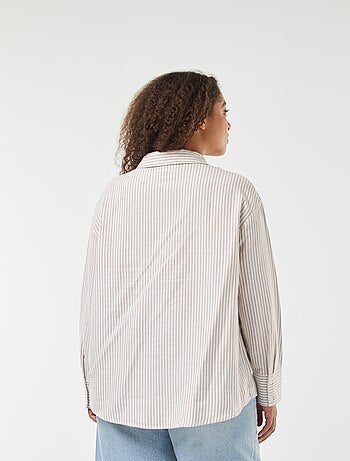 Camicia a righe in cotone oxford