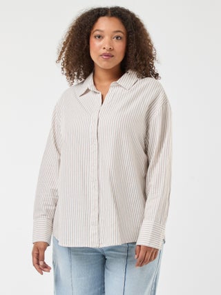 Camicia a righe in cotone oxford