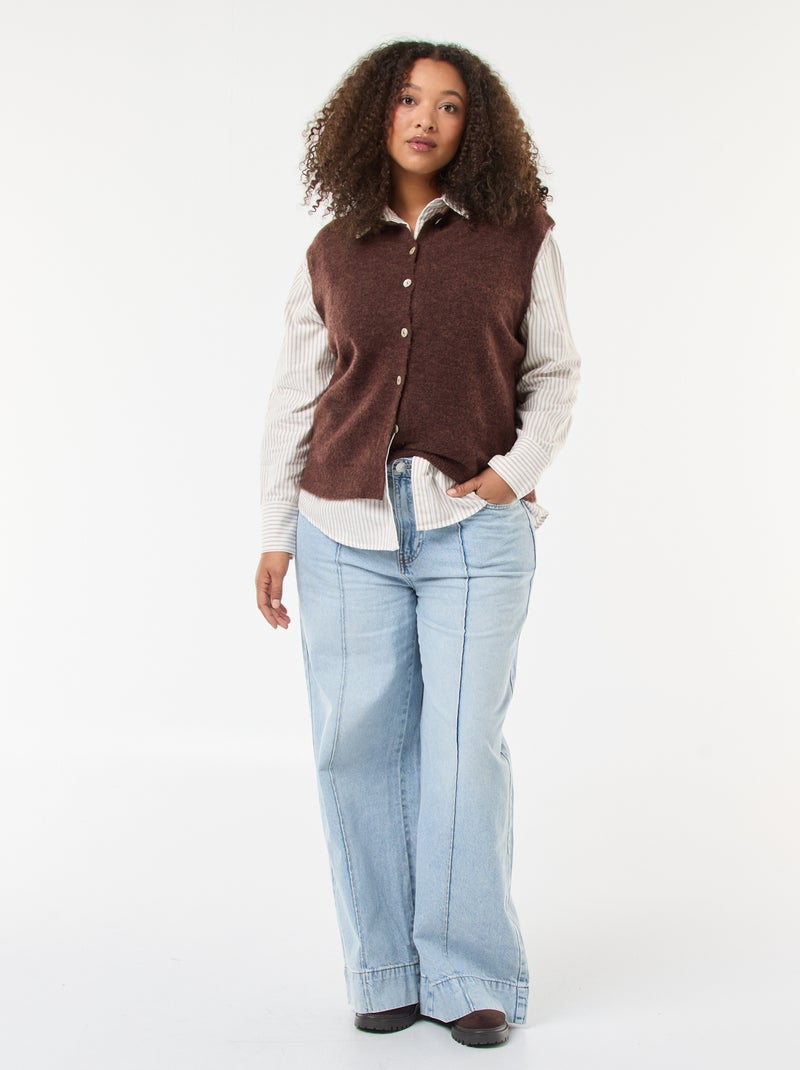 Camicia a righe in cotone oxford Bianco - Kiabi