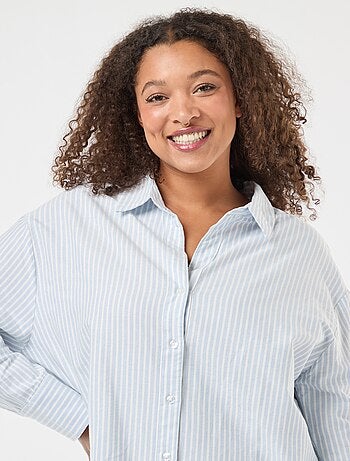 Camicia a righe in cotone oxford