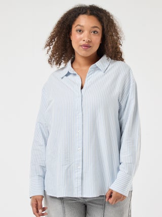 Camicia a righe in cotone oxford