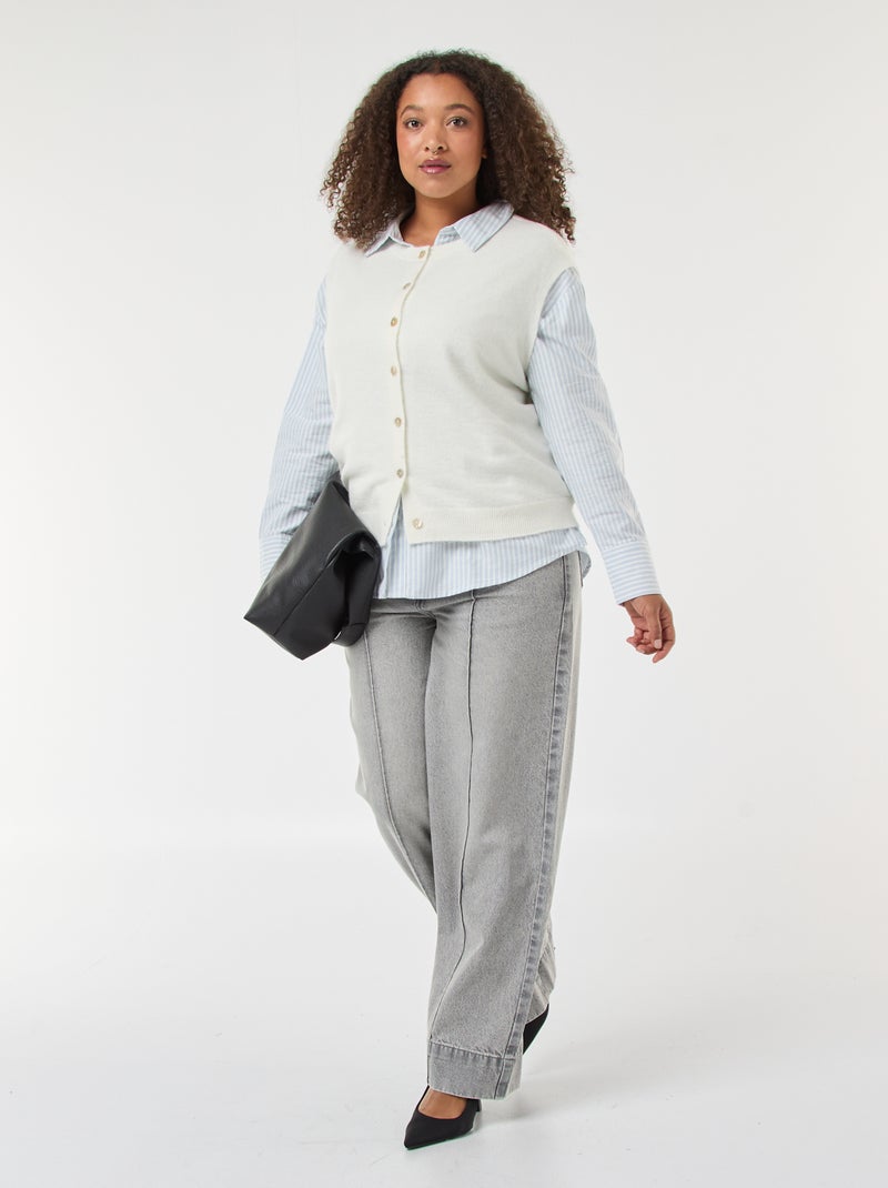 Camicia a righe in cotone oxford Blu - Kiabi