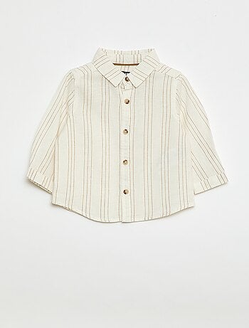 Camicia a righe in lino e cotone