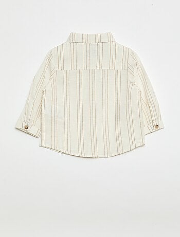 Camicia a righe in lino e cotone