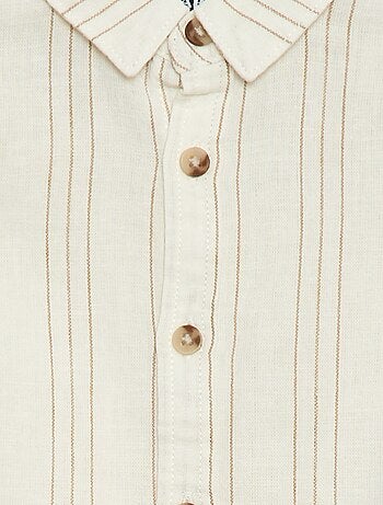 Camicia a righe in lino e cotone