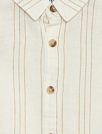 Camicia a righe in lino e cotone