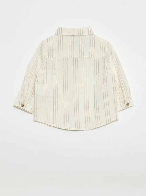 Camicia a righe in lino e cotone - Kiabi Camicia a righe in lino e cotone - Kiabi