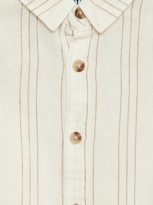 Camicia a righe in lino e cotone - Kiabi Camicia a righe in lino e cotone - Kiabi