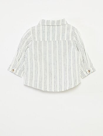 Camicia a righe in lino e cotone