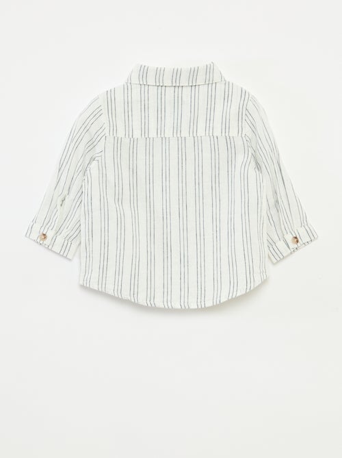 Camicia a righe in lino e cotone - Kiabi Camicia a righe in lino e cotone - Kiabi