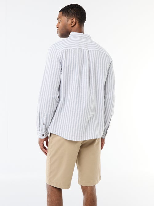 Camicia a righe in lino e cotone - Kiabi Camicia a righe in lino e cotone - Kiabi