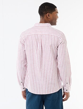 Camicia a righe in lino e cotone